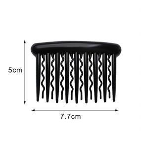 img 2 attached to 💇 French Hair Side Combs Pack - 12 Pieces of Plastic Twist Hair Combs with 17 Teeth, Hair Clip Accessories for Women and Girls in 4 Colors