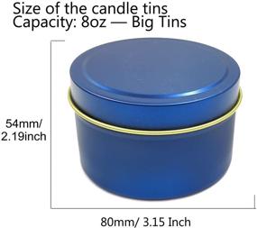img 2 attached to 🕯️ 12-пакет 8 унций глубоких синих свечных банок - круглые металлические банки для изготовления свеч и контейнеров для свечей