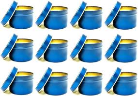 img 3 attached to 🕯️ 12-Pack 8oz Deep Blue Candle Tins - Round Metal Tin Jars for DIY Candle Making and Candle Containers