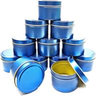 🕯️ 12-пакет 8 унций глубоких синих свечных банок - круглые металлические банки для изготовления свеч и контейнеров для свечей логотип