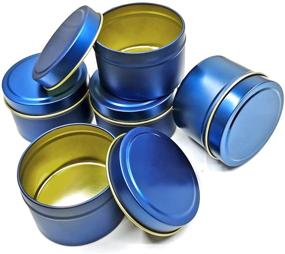 img 1 attached to 🕯️ 12-Pack 8oz Deep Blue Candle Tins - Round Metal Tin Jars for DIY Candle Making and Candle Containers