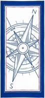 arkwright llc nautical velour printed beach towel - premium quality 100% cotton, super absorbent and quick drying pool towel (30x60 in., compass-navy) logo