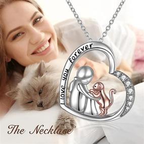 img 2 attached to 😺 YFN Sterling Silver Cat Lady Necklace: Perfect Gifts for Women and Girls who Love Cats - 18