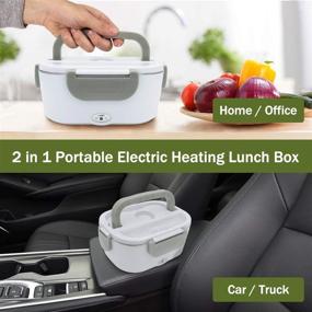 img 3 attached to Bibonse Electric Lunch Box - Portable Food Warmer for Home, Car & Truck - 1.5L Capacity - Removable Stainless Steel Container