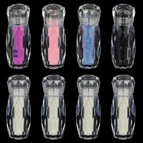 img 4 attached to 🔮 8-Piece Set of Colorful Crystal Micro Nail Caviar Pixie Beads Gravel Strass Glass Caviar Beads for 3D Nail Decoration – Multiple Multicolor Shades (Includes Crystal AB, Rose Pink, Blue, Purple, Black)