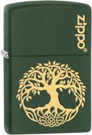 zippo lighter engraved green matte logo