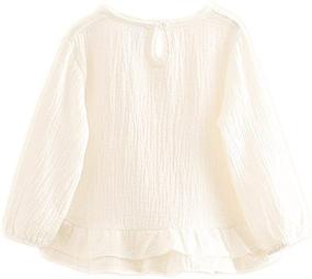 img 3 attached to 👚 Vibrant Ruffle Linen T Shirt for Little Girls: Perfect Princess Tops for a Colorful Childhood