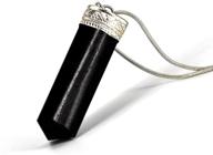 raw black tourmaline crystal healing pendant necklace by ayana - soothes mind and emotions, protects from negative energy, cleanses stress. boosts self-confidence, handmade with ethically sourced natural gemstone. logo