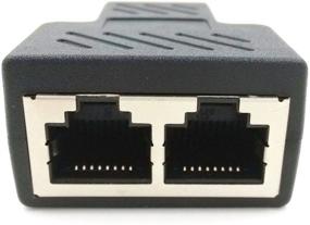 img 1 attached to 🔌 Qaoquda RJ45 Splitter Adapter- 1 to 2 Dual Female Port CAT 5/CAT 6 LAN Ethernet Socket Connector for Enhanced Network Connectivity