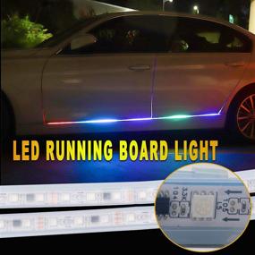 img 2 attached to 🚗 OPL-APP-1.8M: RGB Running Board Light Strip - Premium Smartphone Controlled 71 Inch Extended Crew Cab 2pc Pack with 108 PCS LED - Ideal Truck Underglow Lights Strip for Pickup Trucks, SUVs, Work Vans