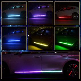 img 1 attached to 🚗 OPL-APP-1.8M: RGB Running Board Light Strip - Premium Smartphone Controlled 71 Inch Extended Crew Cab 2pc Pack with 108 PCS LED - Ideal Truck Underglow Lights Strip for Pickup Trucks, SUVs, Work Vans