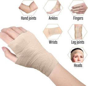 img 1 attached to Latex-Free Foam Underwrap Bandage Pre-Wrap Sports Tape - 4 Rolls for 🤾 Athletic Ankles, Wrists, Hands, Elbows, and Knees, 2.75 Inches x 30 Yards in Beige