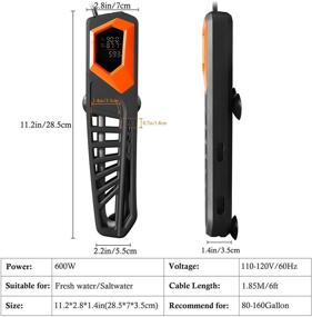 img 1 attached to HITOP 300 600W Aquarium Heater: LED Display, External Controller, Adjustable, Accurate for Aquarium up to 200 Gallon