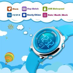 img 1 attached to Kids Waterproof Wrist Dress Watch with LED Digital 🕵️ Alarm Stopwatch - Outdoor Sports Watch for Boys and Girls
