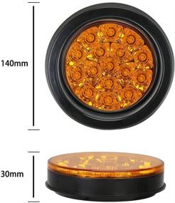 img 2 attached to 🟠 Set of 6 Round LED Tail Lights with Rubber Grommet - 4 Inch, 2 Amber, 2 Red, 2 White, 12/24V, 16-LED, Waterproof Brake, Stop, Turn, Tail Marker Light for RV Trucks Trailer