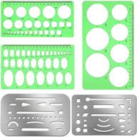 📏 multipurpose plastic circle and oval measuring templates with stainless steel erasing shield - drawing and drafting toolset logo