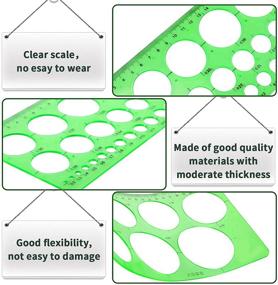 img 2 attached to 📏 Multipurpose Plastic Circle and Oval Measuring Templates with Stainless Steel Erasing Shield - Drawing and Drafting Toolset