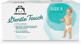 img 4 attached to 🐻 Mama Bear Gentle Touch Diapers, Hypoallergenic, Size 5, 132 Count (4 packs of 33) - Premium Quality Diapers for Your Baby's Ultimate Comfort