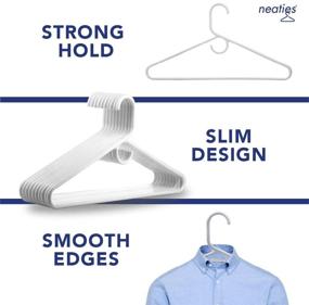 img 1 attached to 👕 Heavy Duty Non-Slip Plastic Hangers with Accessory Hook - White 24pk for Suits, Coats, Dresses, Shirts, Belts