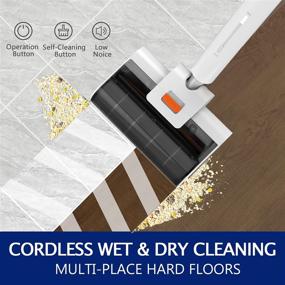 img 3 attached to 🧹 Cop Rose Cordless Wet Dry Cleaner Mop with Self-Cleaning Water Bucket: Lightweight One-Step Cordless Wet Dry Cleaning for Hard Floors; Perfect for Removing Sticky Messes and Pet Hair