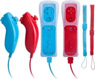 🎮 kicy wii remote with motion plus and nunchuck for nintendo wii and wii u console (red and blue) - enhance your gaming with precision control and versatility logo