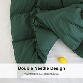 img 3 attached to Alanzimo All Season Down Comforter King Green Goose Down Feather Filing: Premium Quality, Medium Warmth & Luxurious 100% Cotton, 1000 Thread Count - Quilted Duvet Insert with Corner Tabs | Size: 106x90 inches