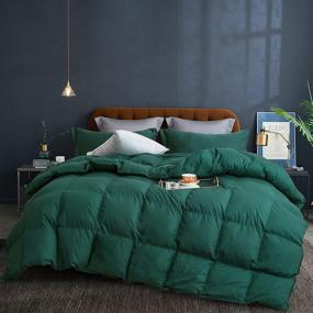 img 4 attached to Alanzimo All Season Down Comforter King Green Goose Down Feather Filing: Premium Quality, Medium Warmth & Luxurious 100% Cotton, 1000 Thread Count - Quilted Duvet Insert with Corner Tabs | Size: 106x90 inches