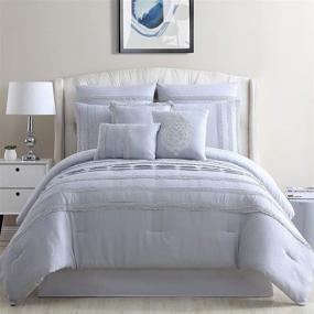 img 3 attached to 🛏️ Stylish and Sophisticated: Modern Threads Marisol 8-Piece Embellished Comforter Set in Queen Size, Elegant Grey Color