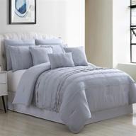 🛏️ stylish and sophisticated: modern threads marisol 8-piece embellished comforter set in queen size, elegant grey color logo