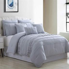 img 4 attached to 🛏️ Stylish and Sophisticated: Modern Threads Marisol 8-Piece Embellished Comforter Set in Queen Size, Elegant Grey Color