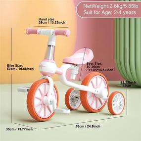 img 1 attached to Трехколесные велосипеды Трехколесные балансировочные колеса для малышей
