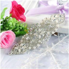 img 4 attached to Rhinestone Wedding Belt Applique with Sparkling Rhinestones