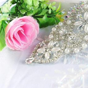 img 3 attached to Rhinestone Wedding Belt Applique with Sparkling Rhinestones