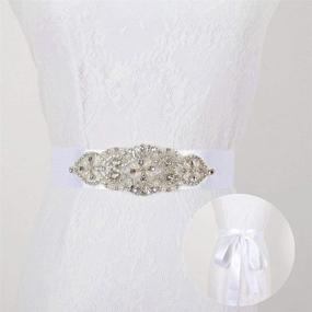 img 1 attached to Rhinestone Wedding Belt Applique with Sparkling Rhinestones