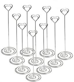 img 4 attached to Set of 10 Jofefe 8.6" Tall Silver Table Card Holders with Heart-shaped Memo Clips - Ideal for Wedding Favors, Table Numbers, and Picture Display