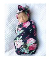 🌸 mummyhug floral printed baby receiving blanket set: newborn wrap with swaddle and headband logo