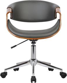 img 3 attached to 💺 Stylish and Sleek: Armen Living Geneva Office Chair in Grey Faux Leather with Chrome Finish