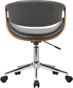 img 1 attached to 💺 Stylish and Sleek: Armen Living Geneva Office Chair in Grey Faux Leather with Chrome Finish