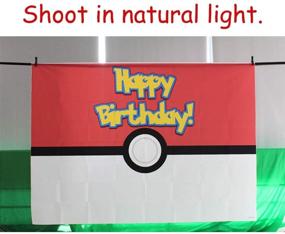 img 2 attached to 🎮 Vibrant Video Game Birthday Backdrop: Allenjoy 7x5ft Cartoon Anime Magical Pet Red and White Ball Photography Background – Perfect for Kids' Baby Shower, Party Supplies, Cake Table Decoration, and Photo Booth Props