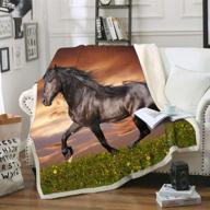 🐴 soft cozy 3d horse print fleece blanket – reversible bed throw, couch & tv blanket – warm & comforting - size: 60"x 80" – ideal gift for comfort and style logo