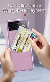 img 2 attached to Premium Leather Wallet Card Holder Case for Samsung Galaxy 📱 Z Flip 3 5G - SHIEID Samsung Flip 3 Case in Black