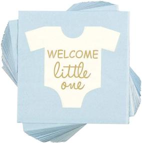 img 4 attached to Blue Boy Baby Shower Party Supplies, 100-Pack of Paper Napkins (5 x 5 Inches)