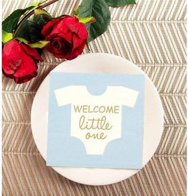 img 1 attached to Blue Boy Baby Shower Party Supplies, 100-Pack of Paper Napkins (5 x 5 Inches)