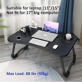 img 3 attached to MGsten Bed Desk - Folding Laptop Table with USB Port, Large Lap Tray, Drawer, and Cup Holder - Standing Study Work Table for Adults and Students (23.6”x15.7”x11”)