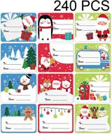 240 count christmas gift tags and labels: santa, snowman, reindeer design for present wrapping and decorations logo