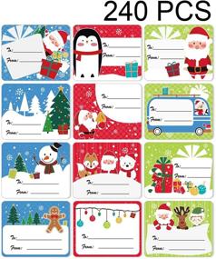 img 4 attached to 240 набор ярлыков и этикеток на Рождество: дизайн санты, снеговика и оленя для упаковки подарков и украшений