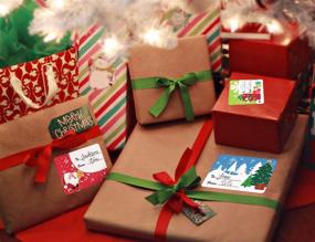 img 1 attached to 240 набор ярлыков и этикеток на Рождество: дизайн санты, снеговика и оленя для упаковки подарков и украшений