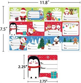 img 3 attached to 240 набор ярлыков и этикеток на Рождество: дизайн санты, снеговика и оленя для упаковки подарков и украшений