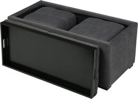 img 2 attached to 🪑 Stylish and Versatile Gray Ottoman by Christopher Knight Home: The Drake Fabric Ottoman