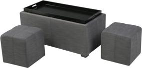 img 4 attached to 🪑 Stylish and Versatile Gray Ottoman by Christopher Knight Home: The Drake Fabric Ottoman